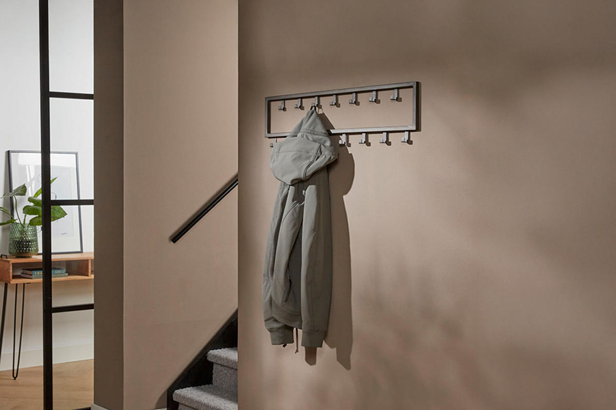 GARDEROBE LEONOR Grau Metall - Grau, Metall (80/20/2cm) - KAWOLA