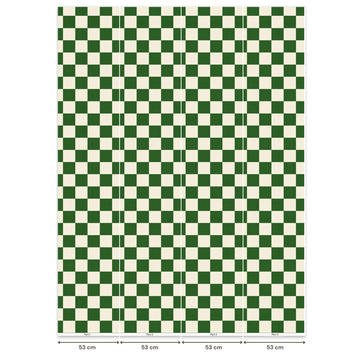 KINDERTAPETE - Schachbrett - Muster - Grün - 200x280 cm - Grün, Papier (200/280cm) - OnlyWow
