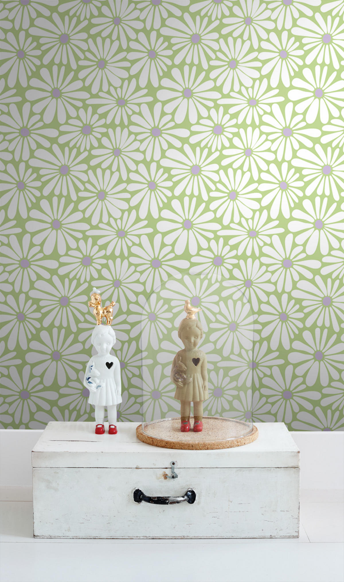 TAPETE Gänseblümchen 50 x 900 cm - Grün, Papier (50/900cm) - ESTAhome