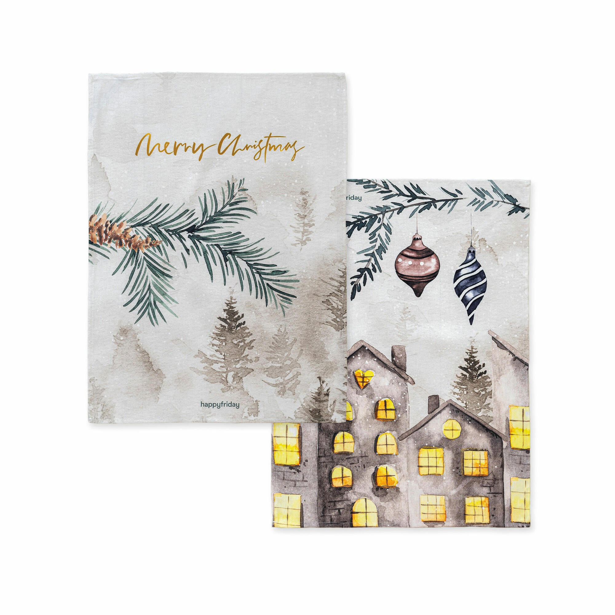 GESCHIRRTUCH (2 tlg) welcoming 70x50 cm mehrfarbig - Multicolor, Textil (70/50cm) - Happy Friday