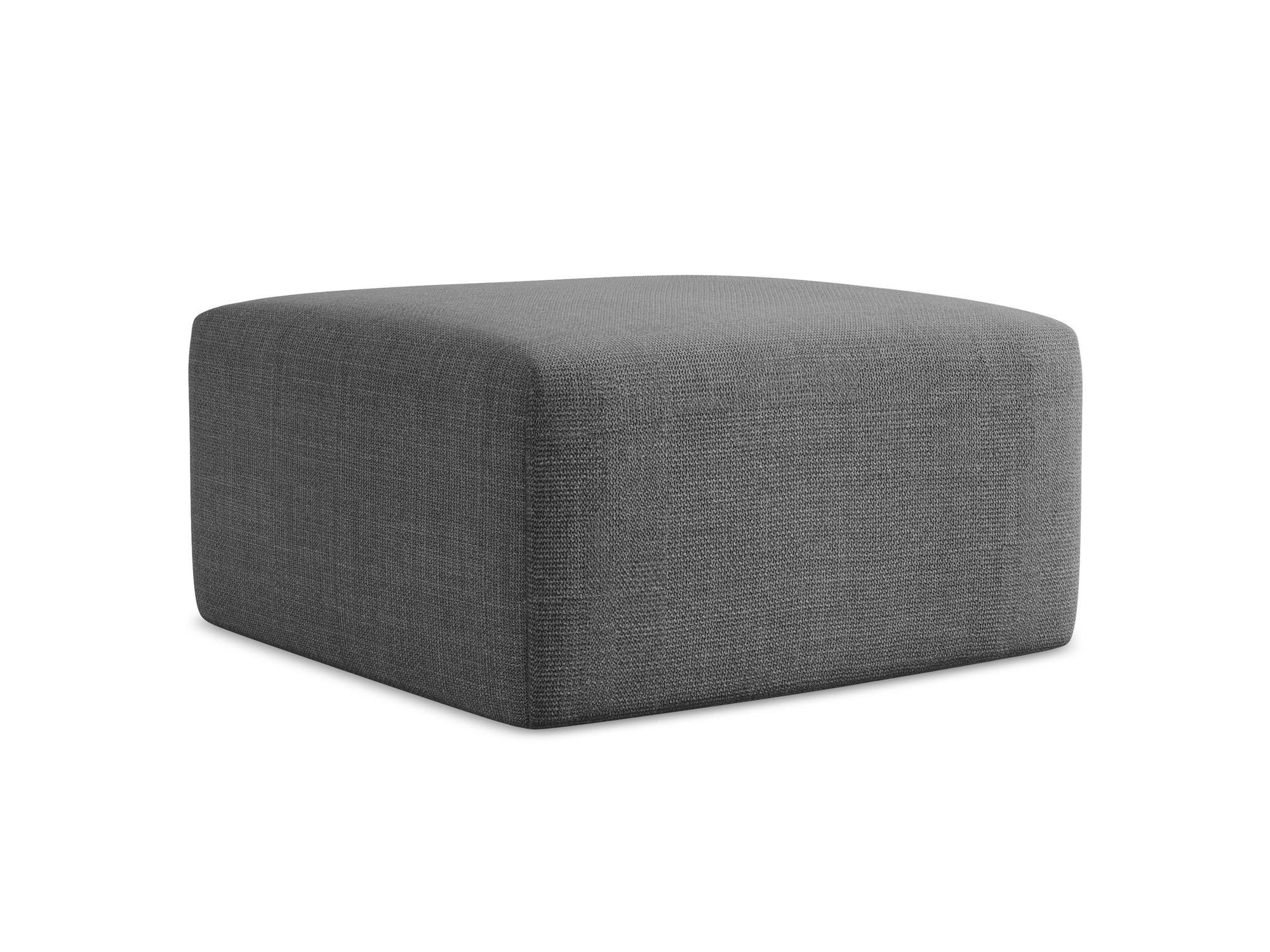 POUF Strukturstoff Grau - Dunkelgrau/Schwarz, Holzwerkstoff/Kunststoff (75/37/75cm) - Makamii