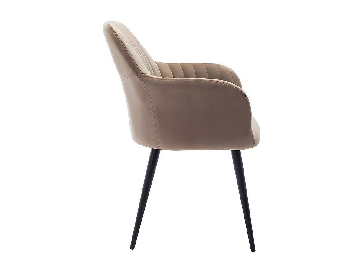 STUHL - 58cm x 59cm - Samt - beige - ELEANA - Beige, Textil (58/82/59cm) - Vente-Unique