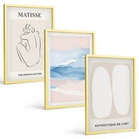 BILDER SET 3er Set - 40x60 cm Goldrahmen - Matisses abstrakte Formen - Goldfarben, Kunststoff (40/60cm) - TULUP
