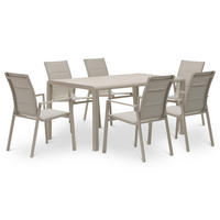 GARTENMÖBEL SET TRAPANI 7er Set champagne - Champagner, Glas/Metall - IDIMEX