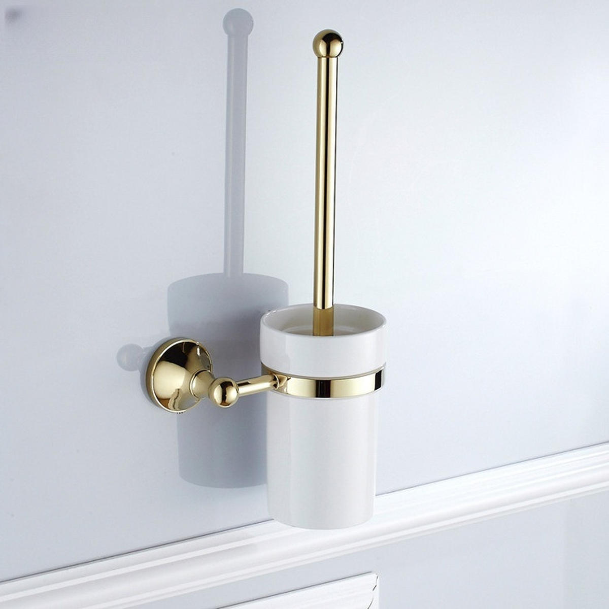 TOILETTENBÜRSTENHALTER – Gold (16 x 10,5 x 36 cm) - Goldfarben, Metall (16/36/10.5cm)