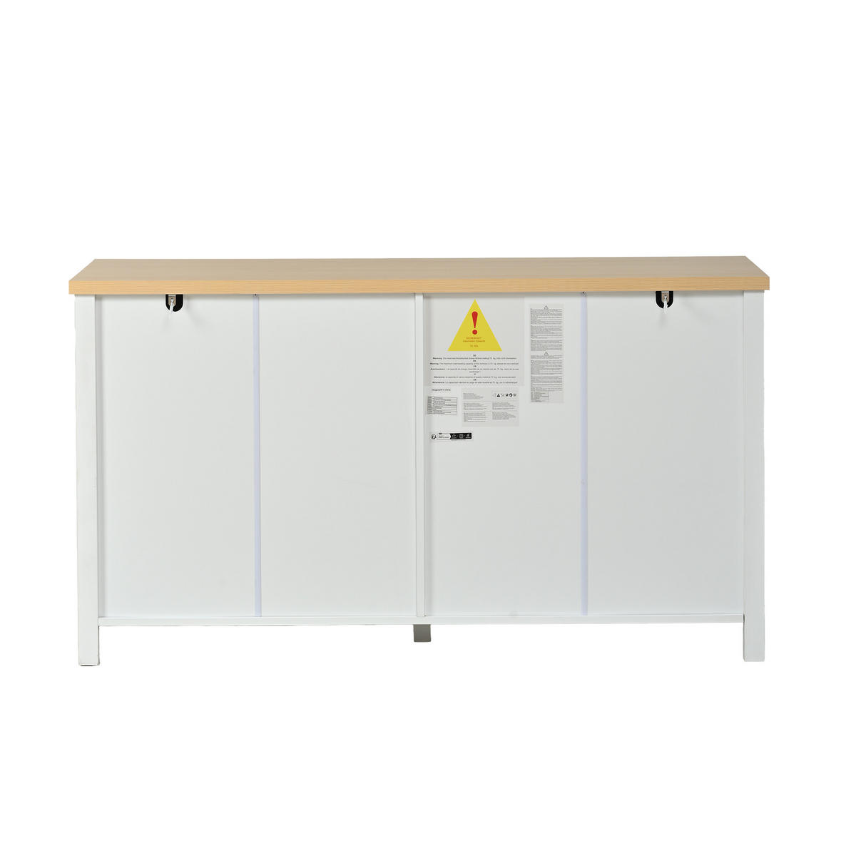 SIDEBOARD Weiß MDF 4 Türen 2 Fächer 140cm Modern Schrank - Weiß, Holzwerkstoff (140/78/40cm) - FLIEKS