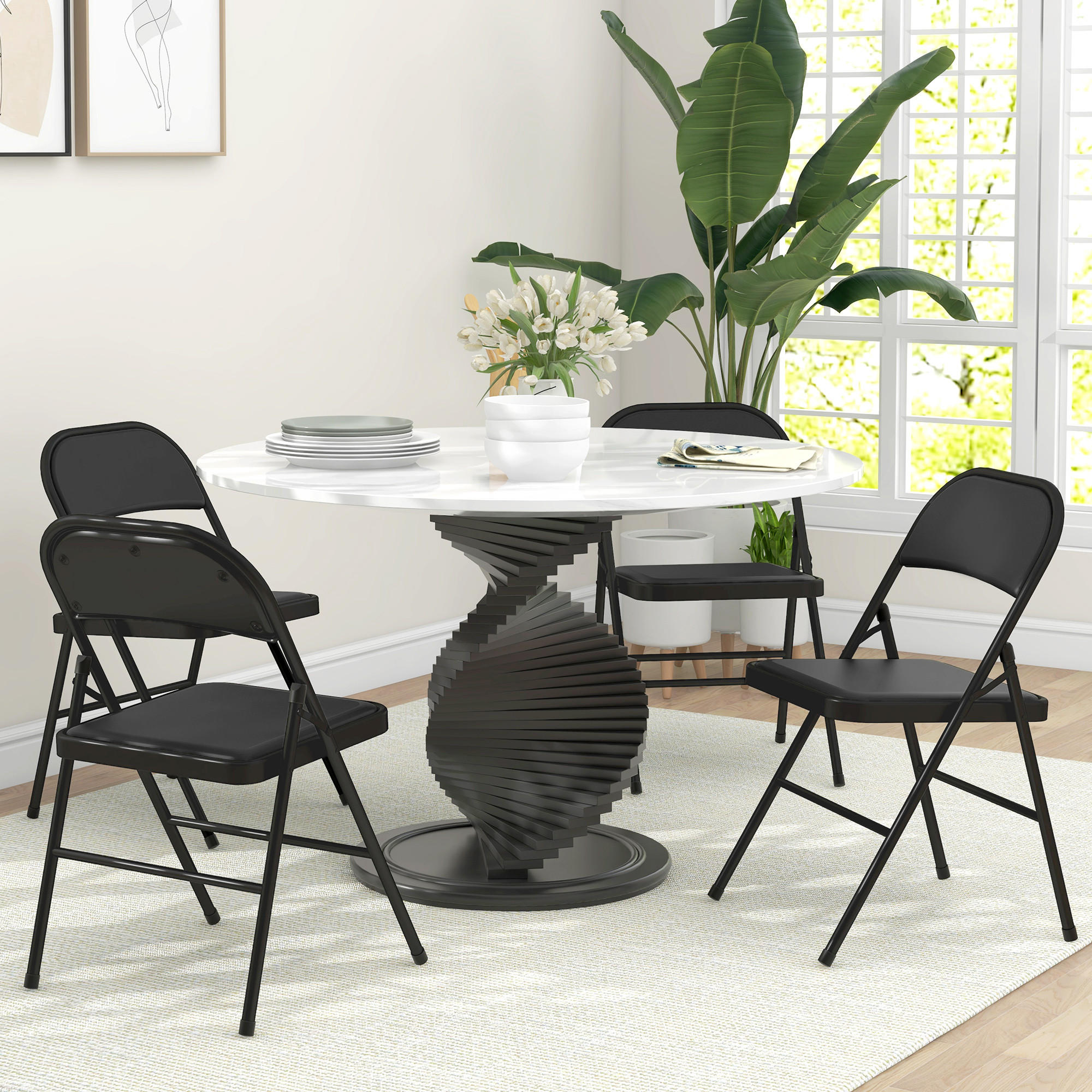 KLAPPSTUHL - Schwarz, Kunststoff/Metall (46/78/45cm) - HOMCOM