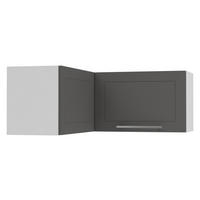 ECKHÄNGESCHRANK Kvantum W14/90/36 Graphit Matt / Weiß Matt 90 / 90 / 36cm - Graphitfarben/Weiß, Holz/Holzwerkstoff (90/36/90cm) - Feldmann-Wohnen