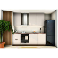 KÜCHENZEILE Sorento Beige & Dunkle Eiche – 240 cm – KÜ-SORENTOB-001 - Beige, Holzwerkstoff (240/247/52cm) - ROYAL24_MARKT