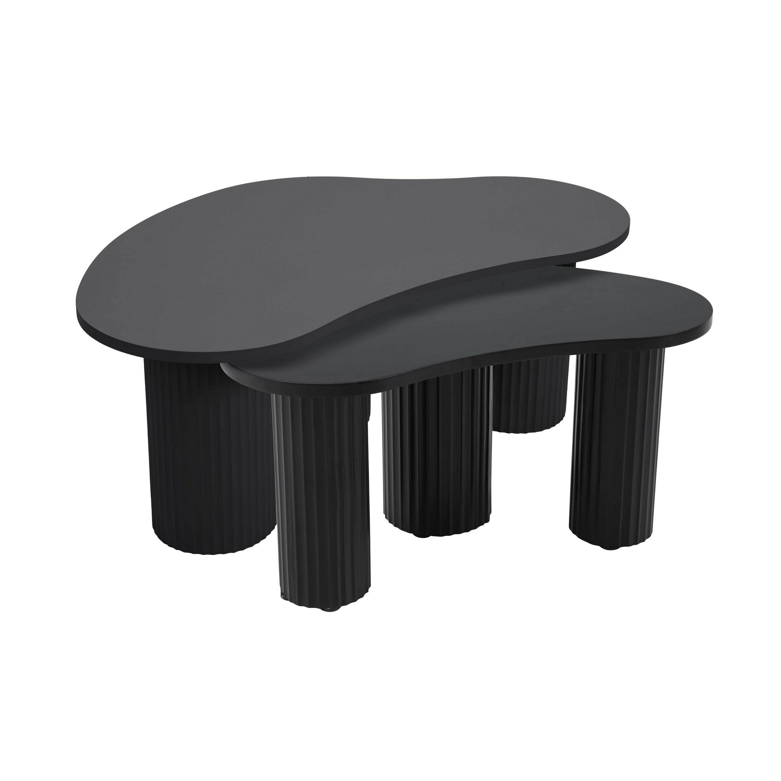 COUCHTISCH, Schwarz - Beige, Holzwerkstoff (100/60/38cm) - Oviala