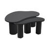 COUCHTISCH, Schwarz - Beige, Holzwerkstoff (100/60/38cm) - Oviala