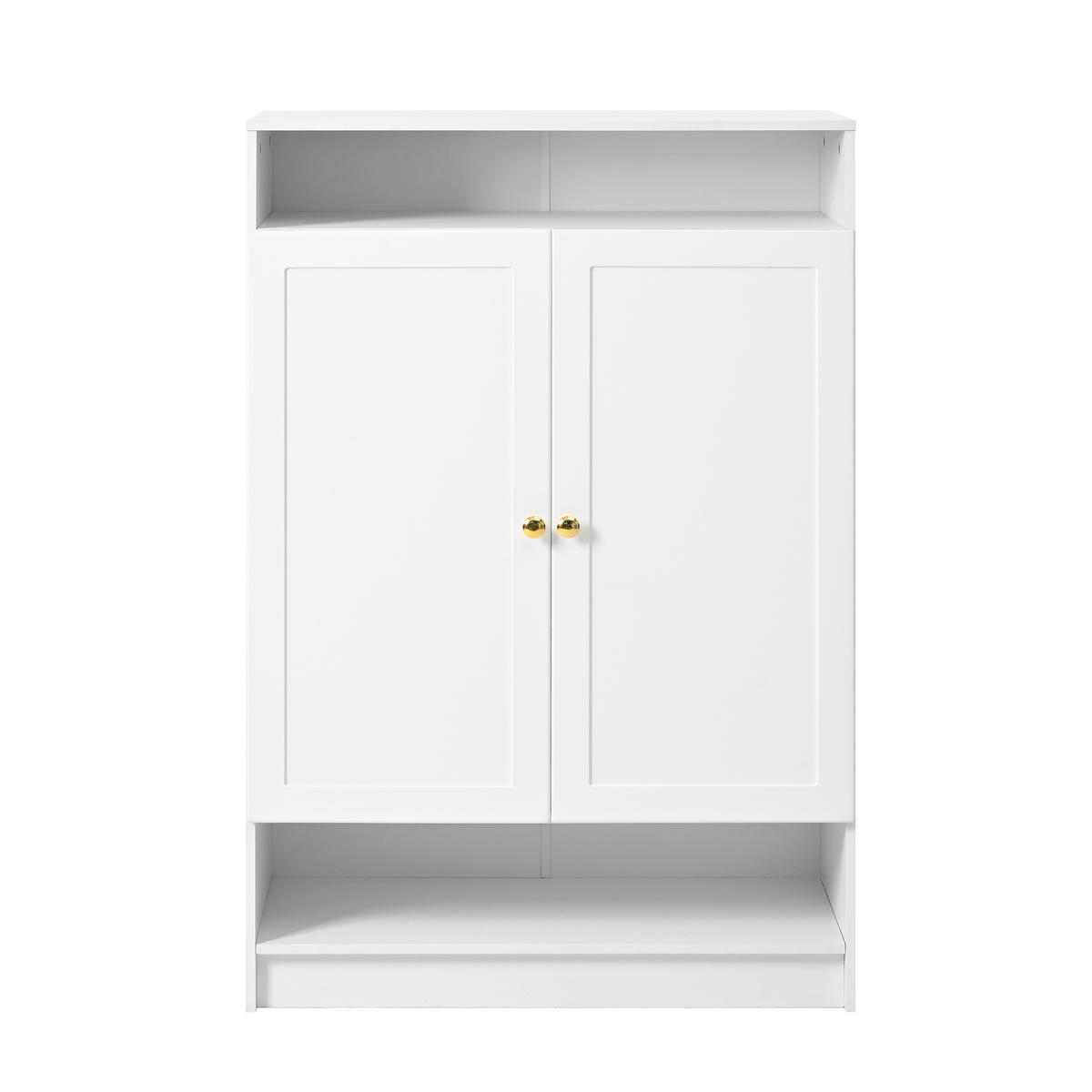 SCHUHSCHRANK aus Spanplatte 146x34x109cm in Weiß mit höhenverstellbaren Einlegeböden - Weiß, Holzwerkstoff (146/109/34cm) - Modfu