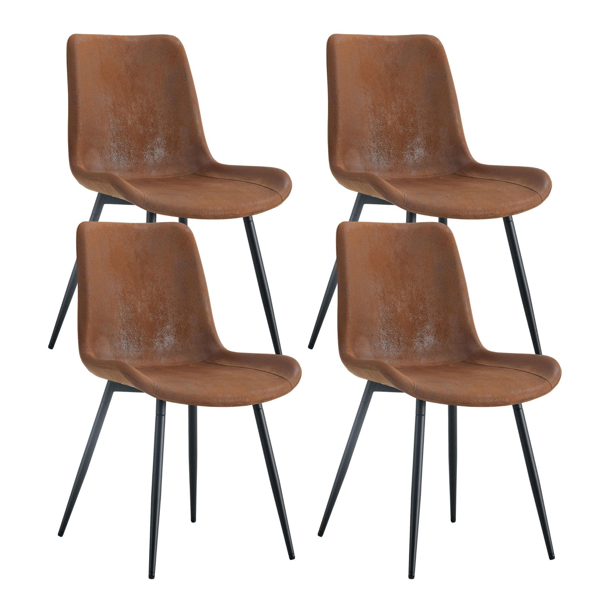 Urban Meuble JÍDELNÍ ŽIDLE ergonomické (sada 4 ks), technická látka, čalouněné s kovovými nohami
