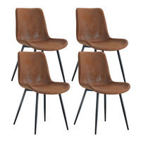 JÍDELNÍ ŽIDLE ergonomické (sada 4 ks), technická látka, čalouněné s kovovými nohami - hnědá, textil (50/83/47cm) - Urban Meuble
