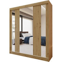 SCHWEBETÜRENSCHRANK Gaja 180/216/61 eiche Artisan mit Spiegel Schubladeneinsatz - Eiche Artisan, Holzwerkstoff (180/216/61cm) - Beautysofa
