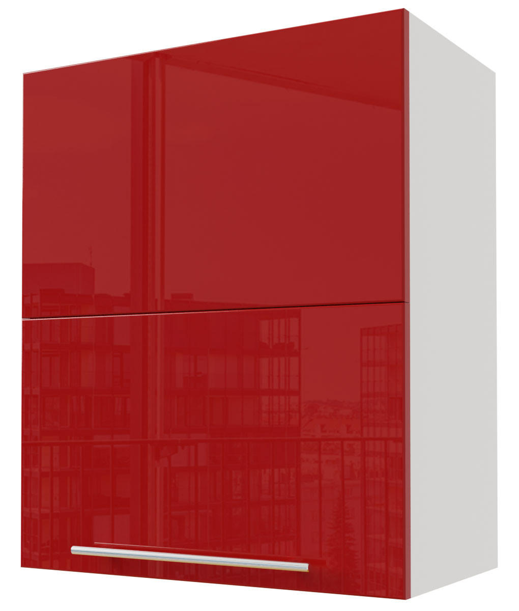 KLAPPHÄNGESCHRANK Brerra W8B/60-AV Weiß / RAL 3002 karminrot Hochglanz 60 / 32,5 / 72cm - Rot/Weiß, Holz/Holzwerkstoff (60/72/32.5cm) - Feldmann-Wohnen