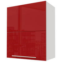 KLAPPHÄNGESCHRANK Brerra W8B/60-AV Weiß / RAL 3002 karminrot Hochglanz 60 / 32,5 / 72cm - Rot/Weiß, Holz/Holzwerkstoff (60/72/32.5cm) - Feldmann-Wohnen