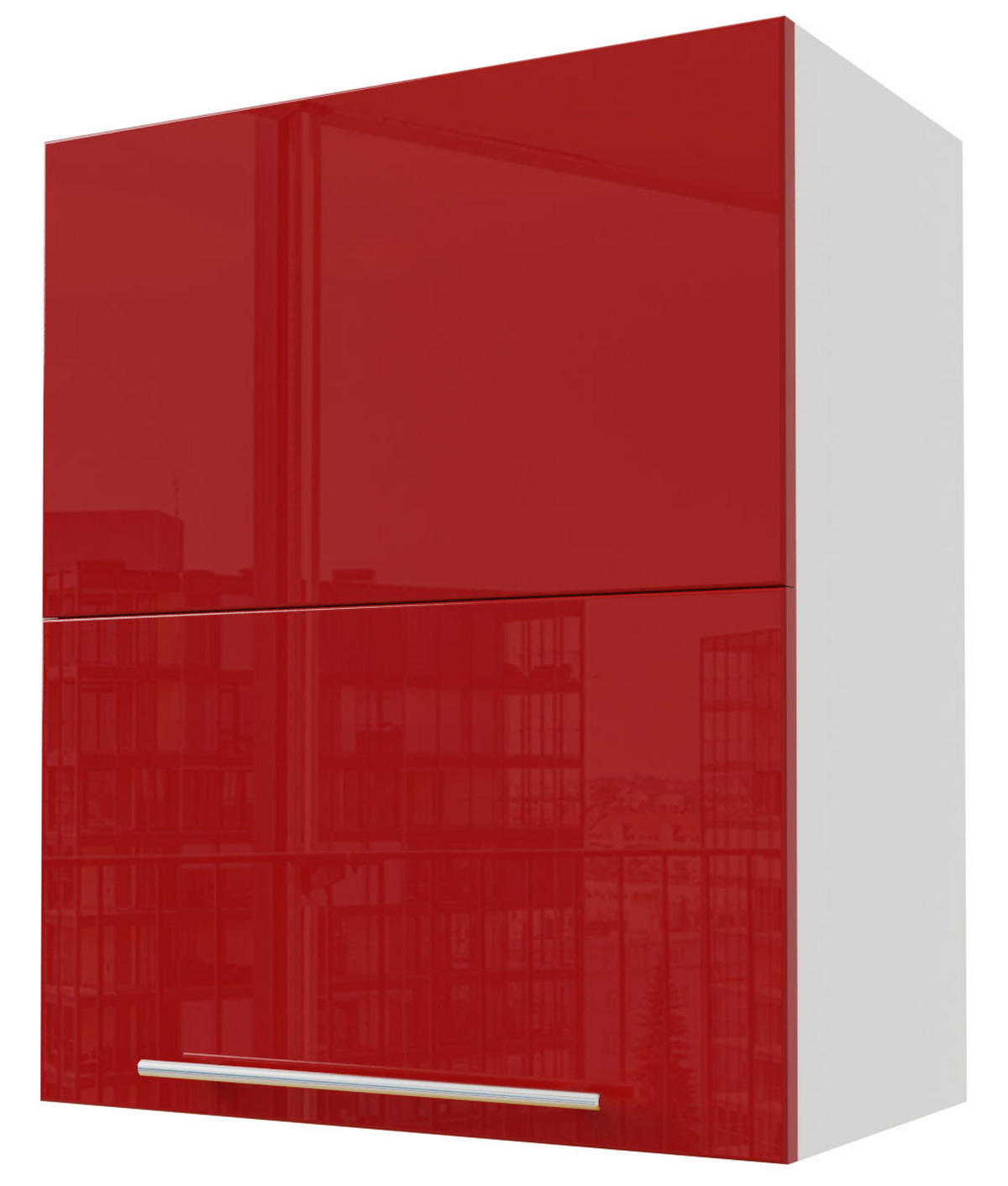 KLAPPHÄNGESCHRANK Brerra W8B/60-AV Weiß / RAL 3002 karminrot Hochglanz 60 / 32,5 / 72cm - Rot/Weiß, Holz/Holzwerkstoff (60/72/32.5cm) - Feldmann-Wohnen