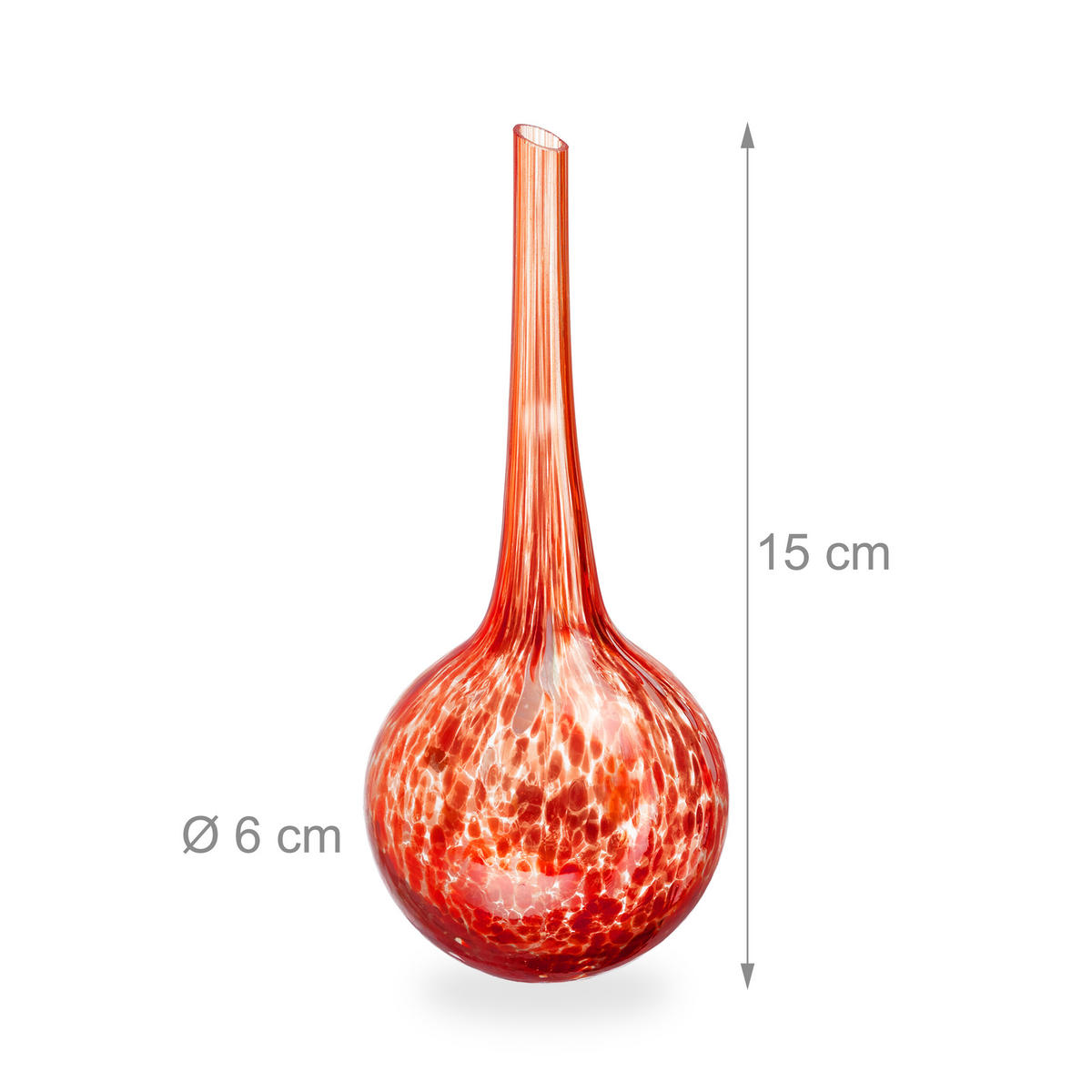 4XBEWÄSSERUNGSKUGEL - Rot, Glas (6/15/6cm) - Relaxdays