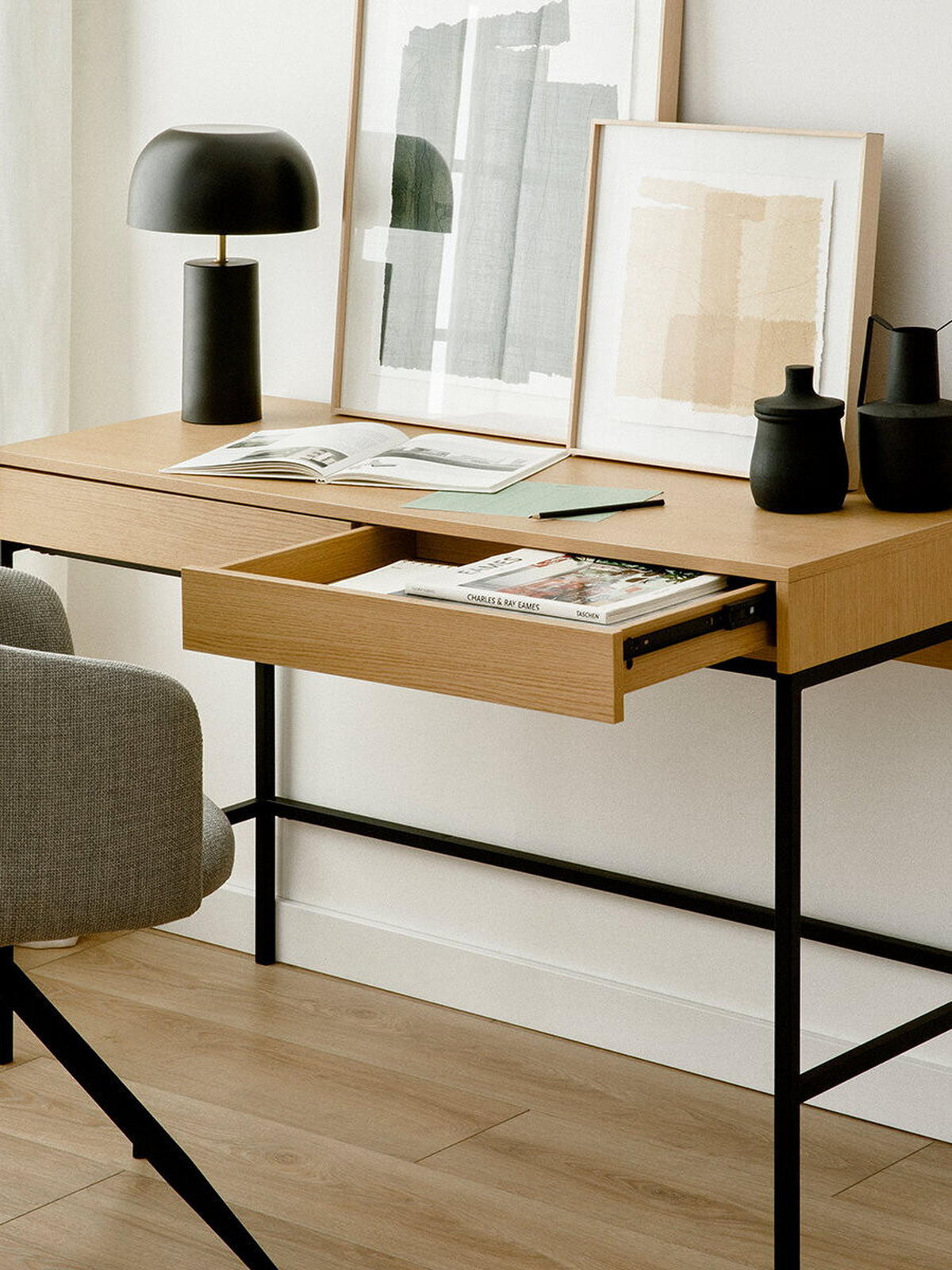 SCHREIBTISCH Imban Natur 50 x 120 - Braun, Holzwerkstoff (120/50/76cm) - Kenay Home