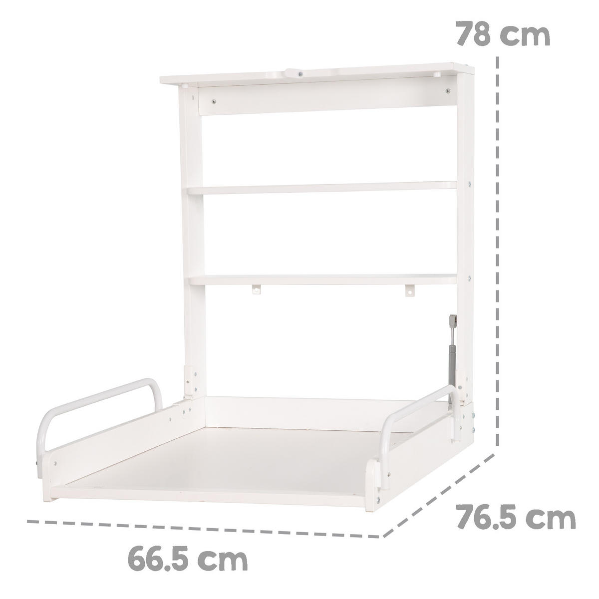 WANDWICKELREGAL Dschungelbaby - Weiß, Holzwerkstoff (66.5/78/76.5cm) - Roba