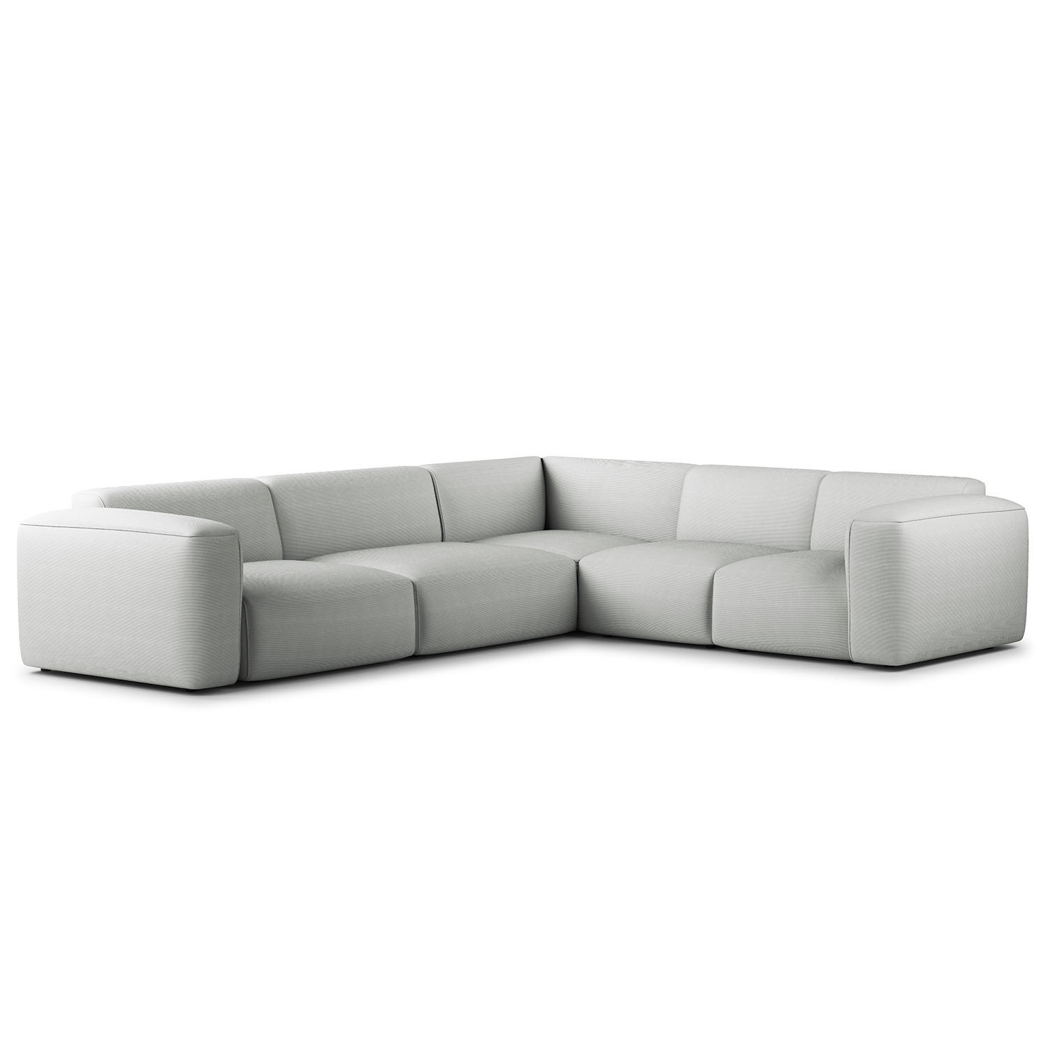 ECKSOFA mit Rundecke - Schwarz/Grau, Kunststoff/Textil (325/260cm) - home24