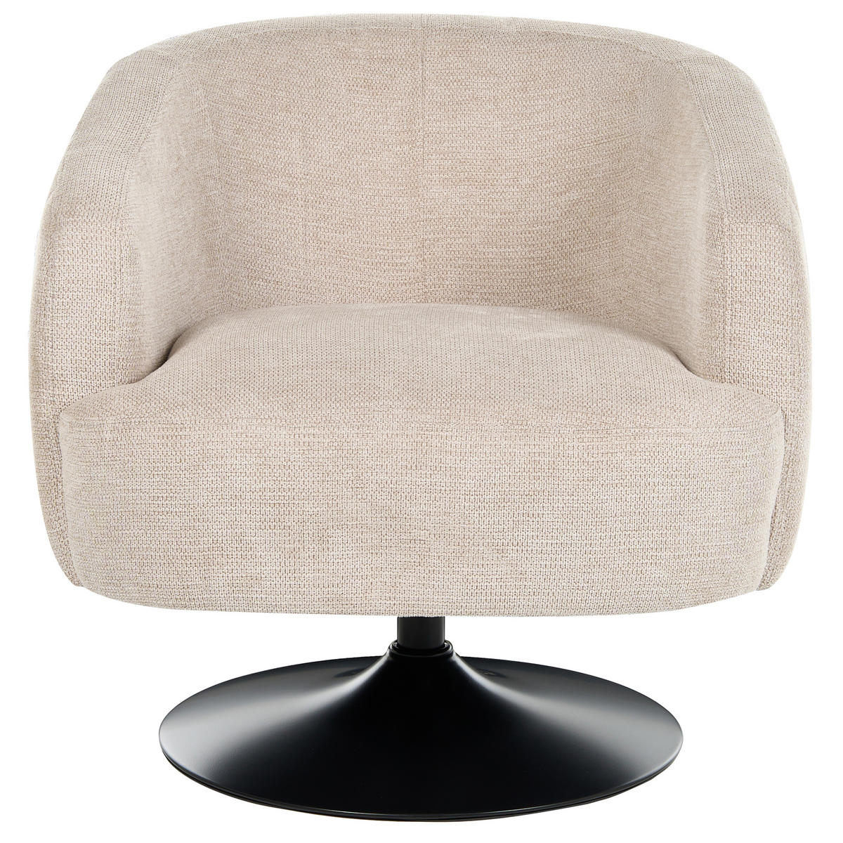 DREHSESSEL Stoff Hellbeige Norager - Beige/Schwarz, Textil/Metall (73/72/81cm) - Beliani