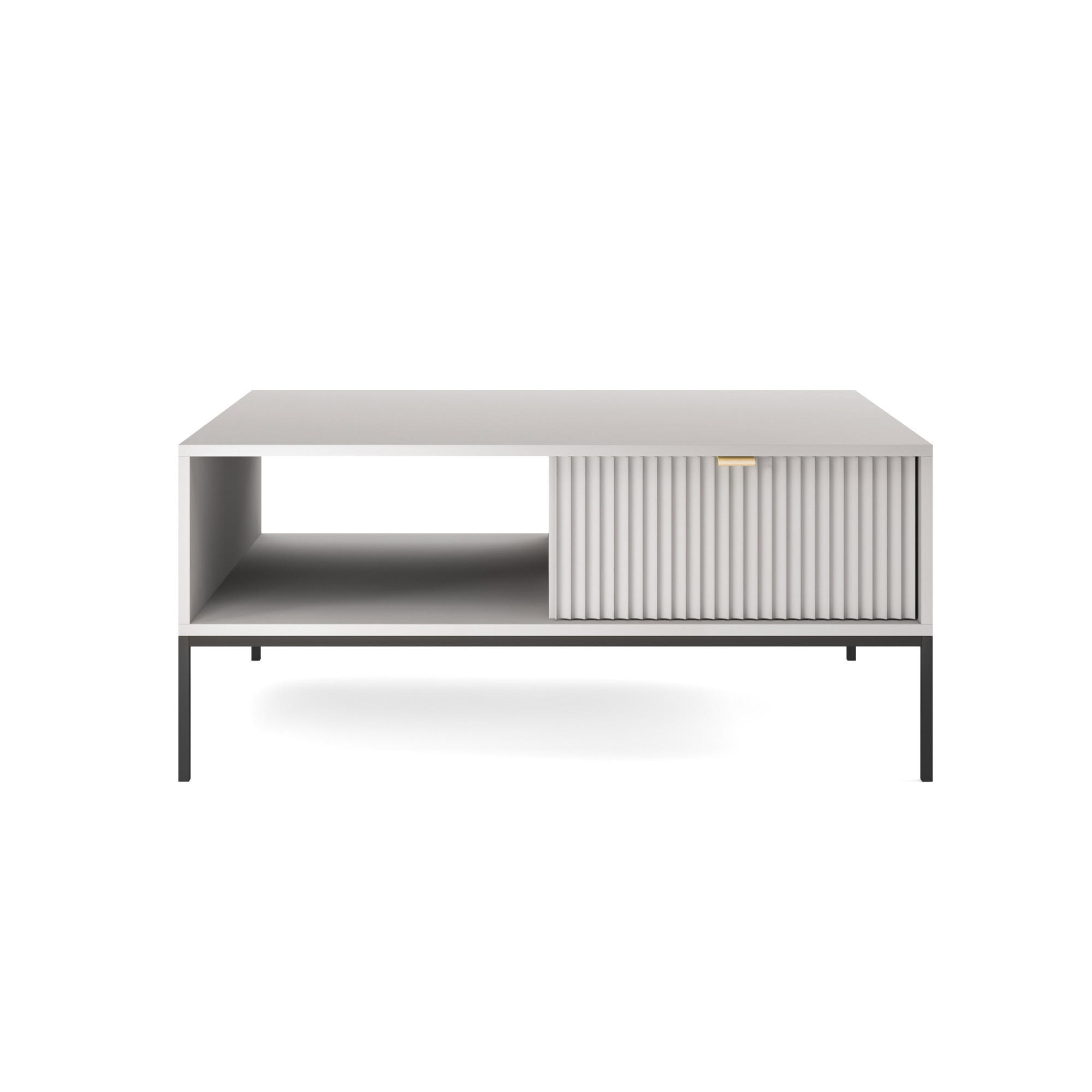COUCHTISCH Vellore Grau 104/68/46 cm - Goldfarben/Schwarz, Holzwerkstoff/Metall (68/104/46cm) - Selsey