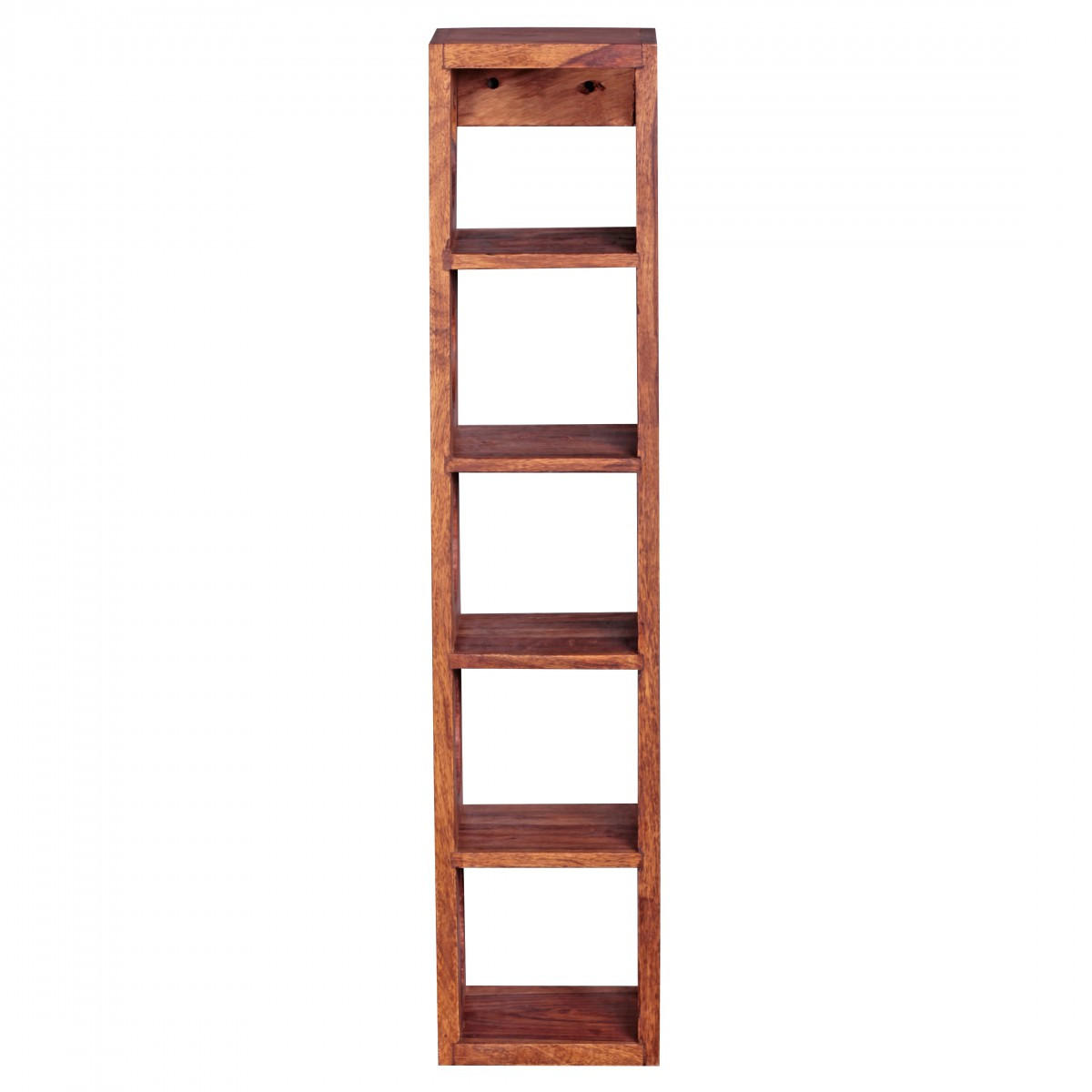 WEINREGAL Massivholz mit 5 Fächern Wandmontage Edelholz-Optik, Braun 15x15x70 cm - Braun, Holz (15/70/15cm) - KADIMA DESIGN