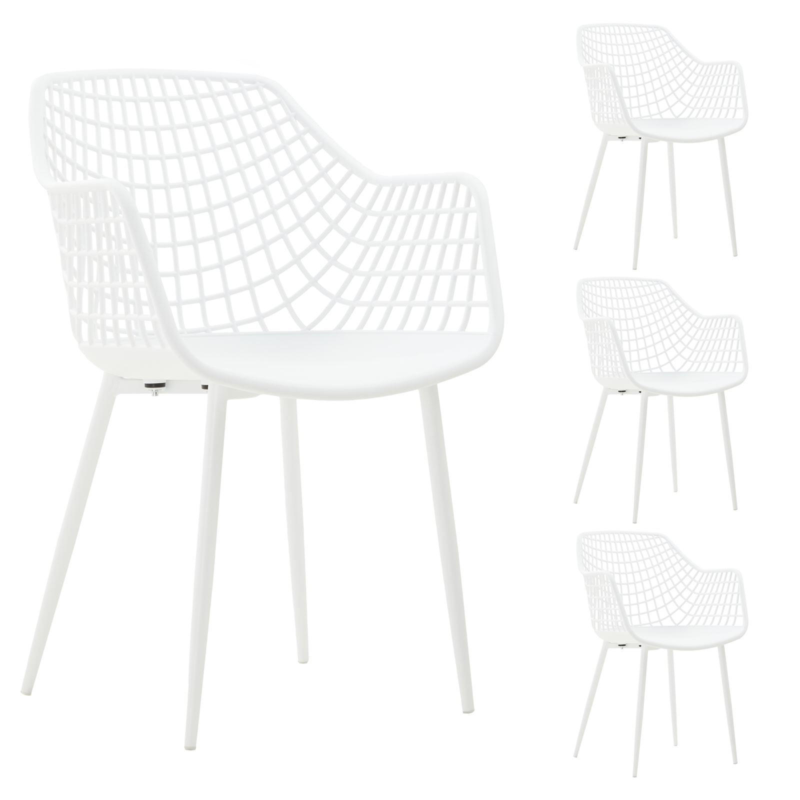 Idimex Gartenstuhl Weiß, Weiß 58x85x55 cm