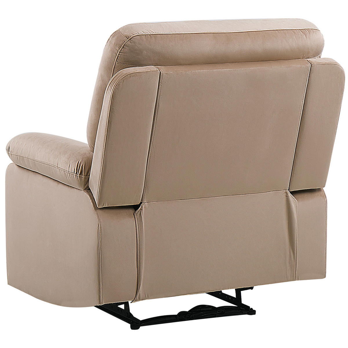 FERNSEHSESSEL Samtstoff beige LED-Beleuchtung USB-Port elektrisch verstellbar Bergen - Beige, Textil (85/101/74cm) - Beliani