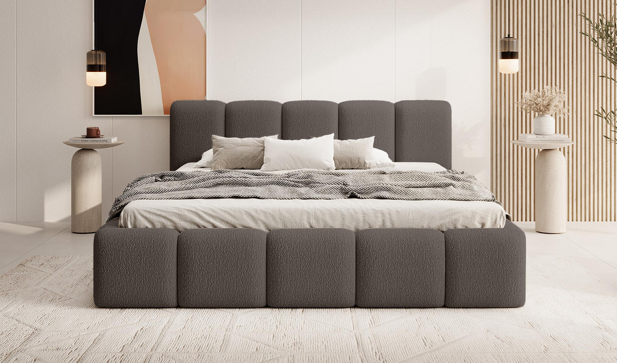 POLSTERBETT MOTSERRAT 120x200 cm, Braun - Braun, Textil (200/120cm) - Fedve