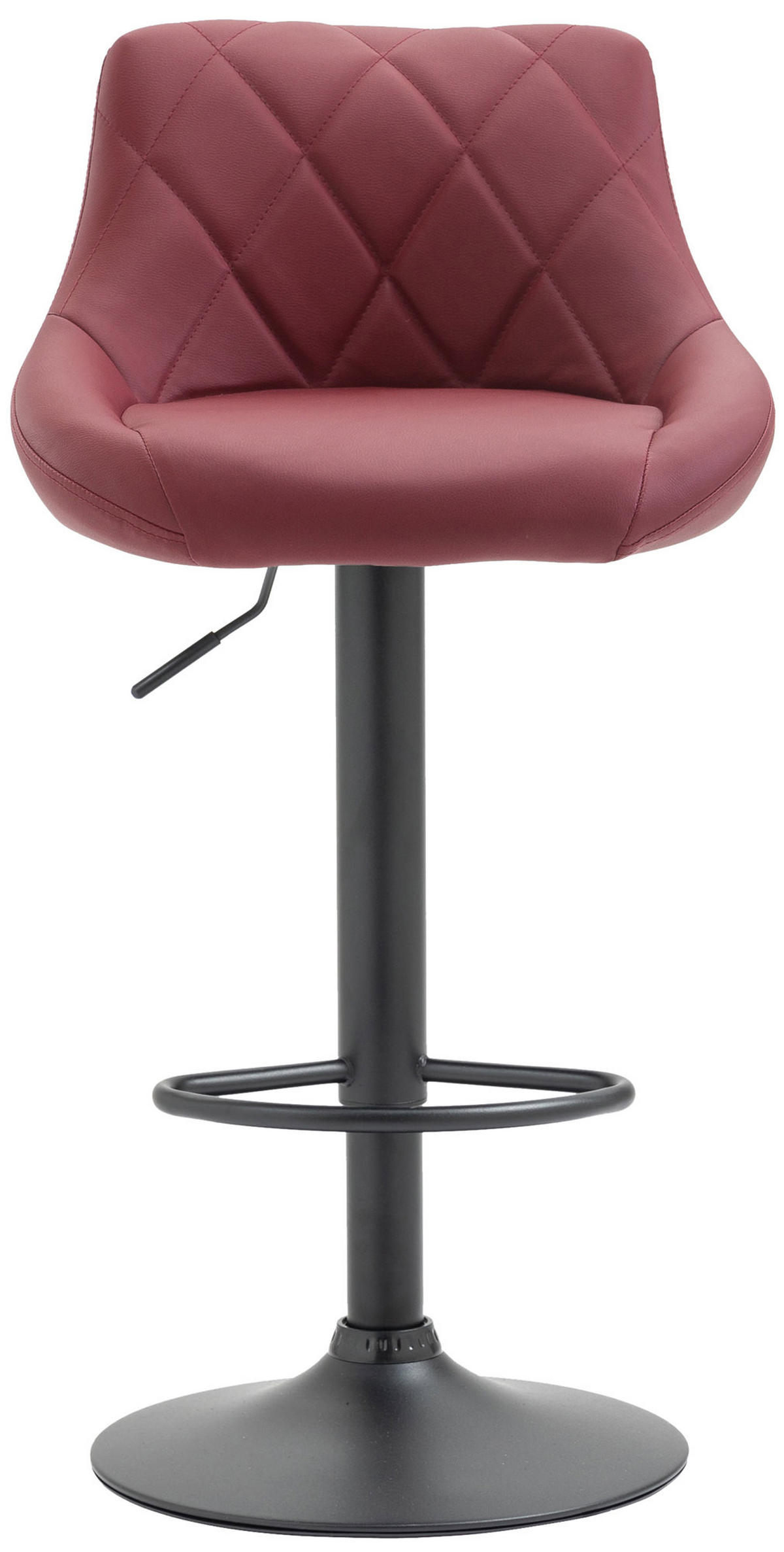 BARHOCKER Lederlook bordeauxrot - Bordeaux/Schwarz, Textil/Metall (46/83/49cm) - CLP