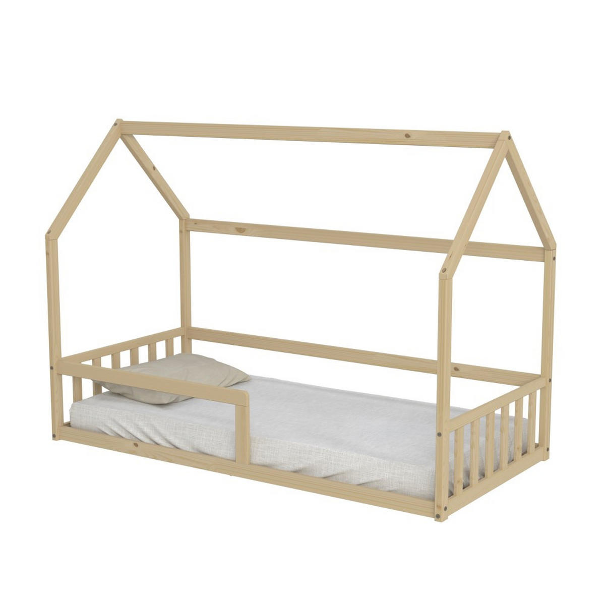 HAUSBETT NEMO mit Lattenrost / Kinderbett 90x190 - Naturholz - Kieferfarben, Holz (90/190cm) - Weber Industries