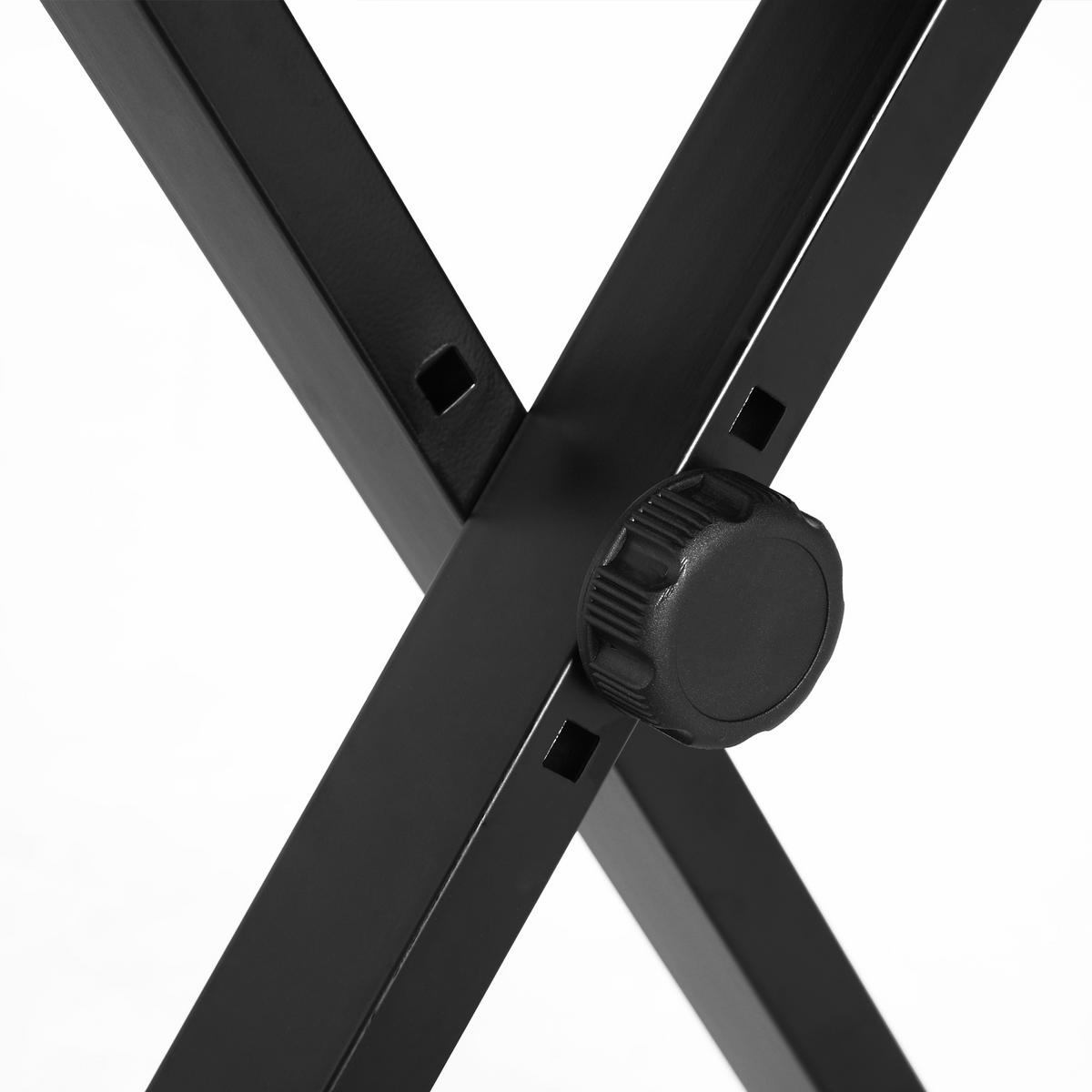 HOCKER DE-16363 klappbar & höhenverstellbar Schwarz - Schwarz, Metall (29/47/39cm) - ComfortXL