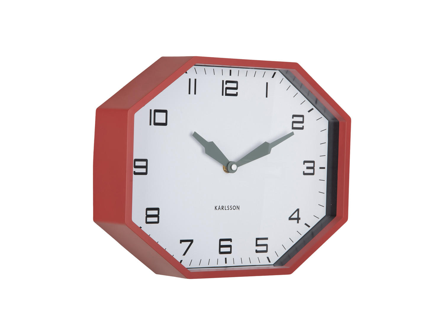 WECKER Modern Factory Octagon Rot 32/32/26 cm - Rot, Kunststoff (32/26/32cm) - Karlsson
