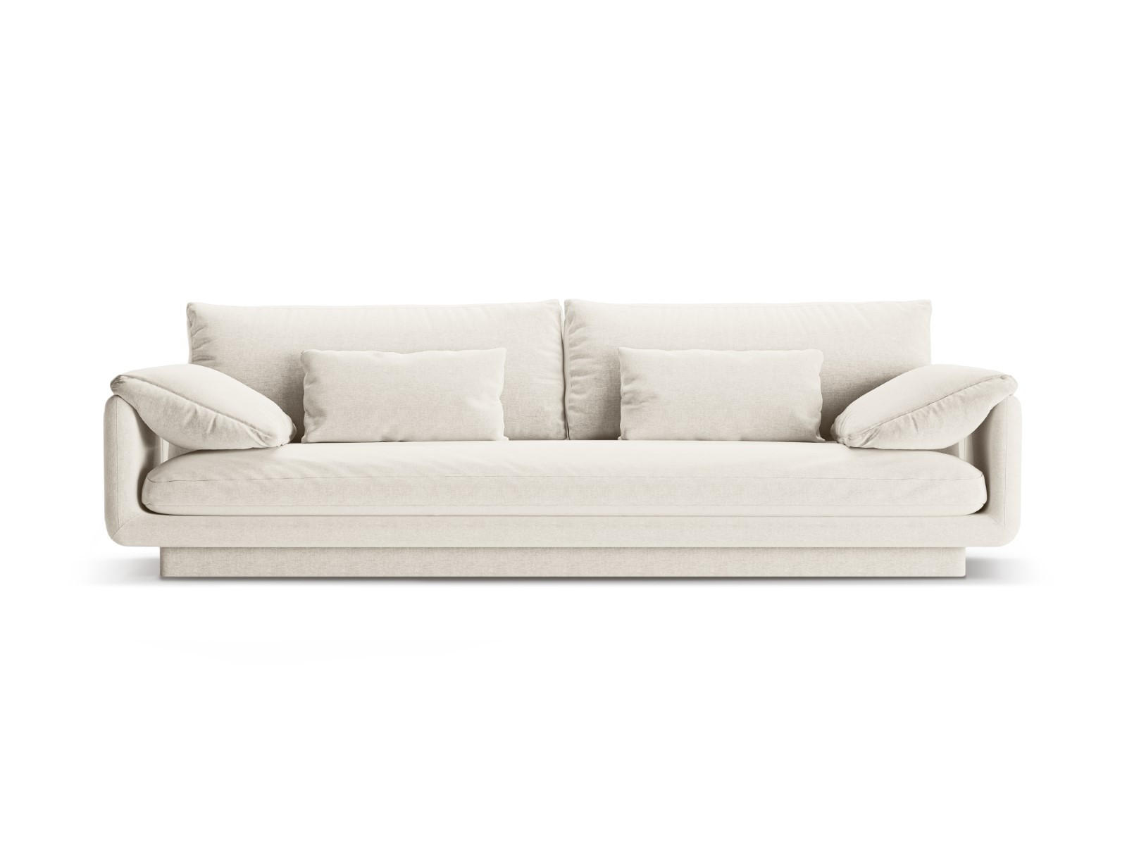 SOFA Torino aus strukturiertem Stoff elfenbein 4 Sitzplätze - Ecru, Textil (250/83/103cm) - Micadoni