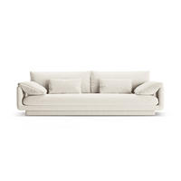 SOFA Torino aus strukturiertem Stoff elfenbein 4 Sitzplätze - Ecru, Textil (250/83/103cm) - Micadoni