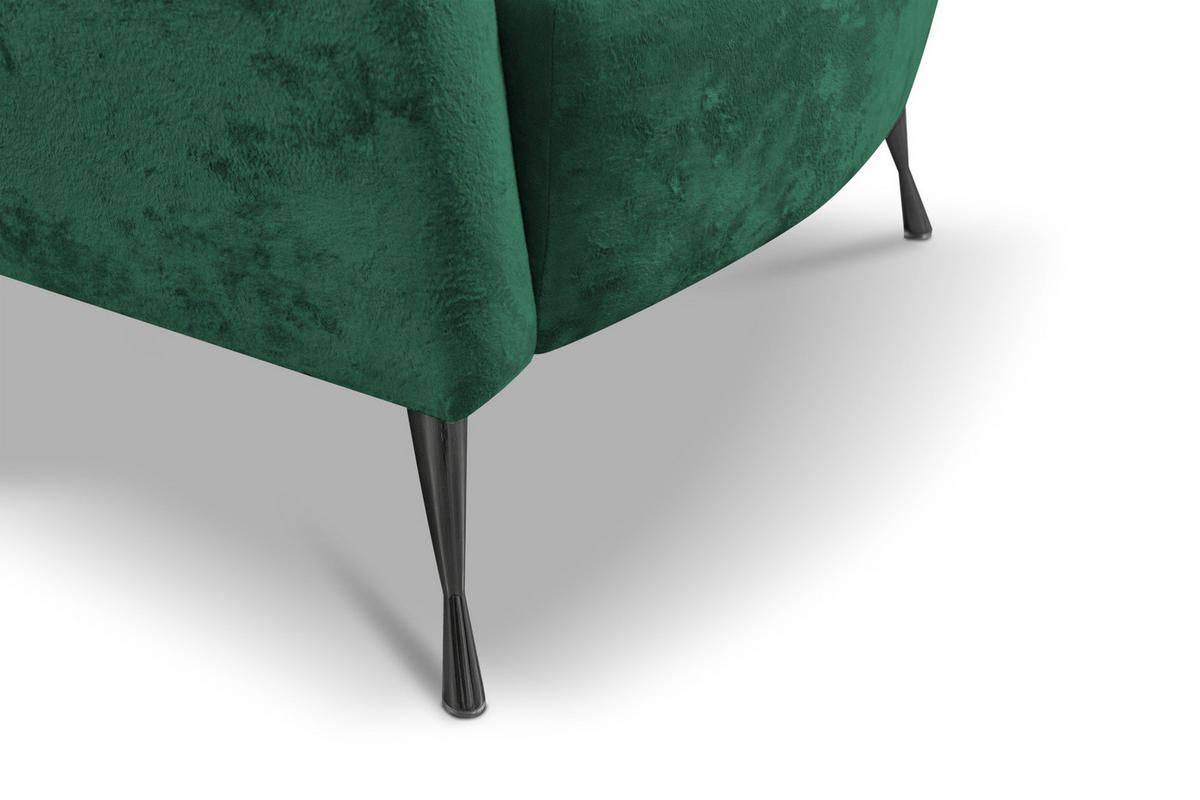 POLSTERSESSEL Adria mit Metallfüßen - Dunkelgrün/Schwarz, Holzwerkstoff/Textil (87/78/83cm) - Ravio