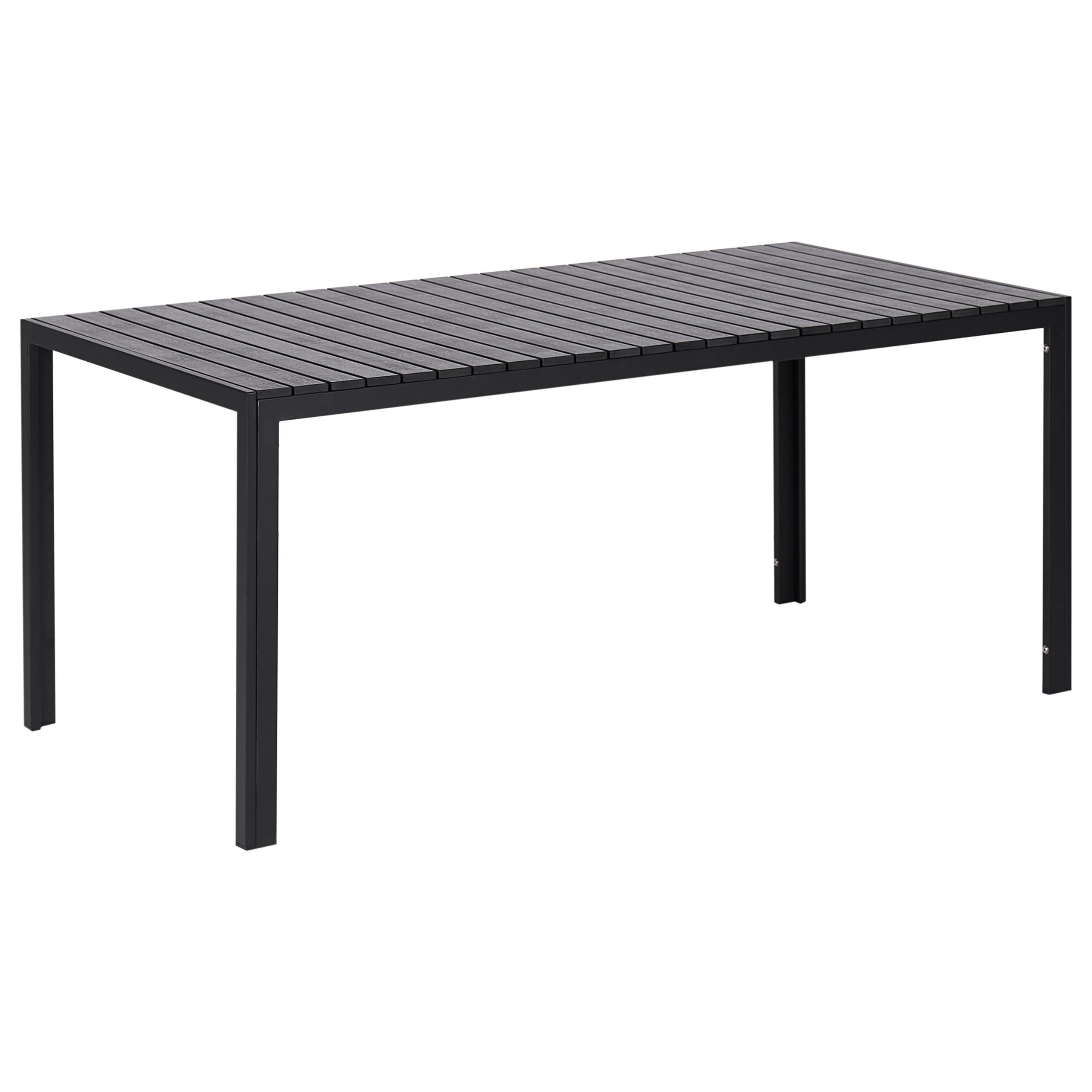 GARTENTISCH-SET 4-Sitzer Schwarz Nardo - Schwarz, Kunststoff - Beliani