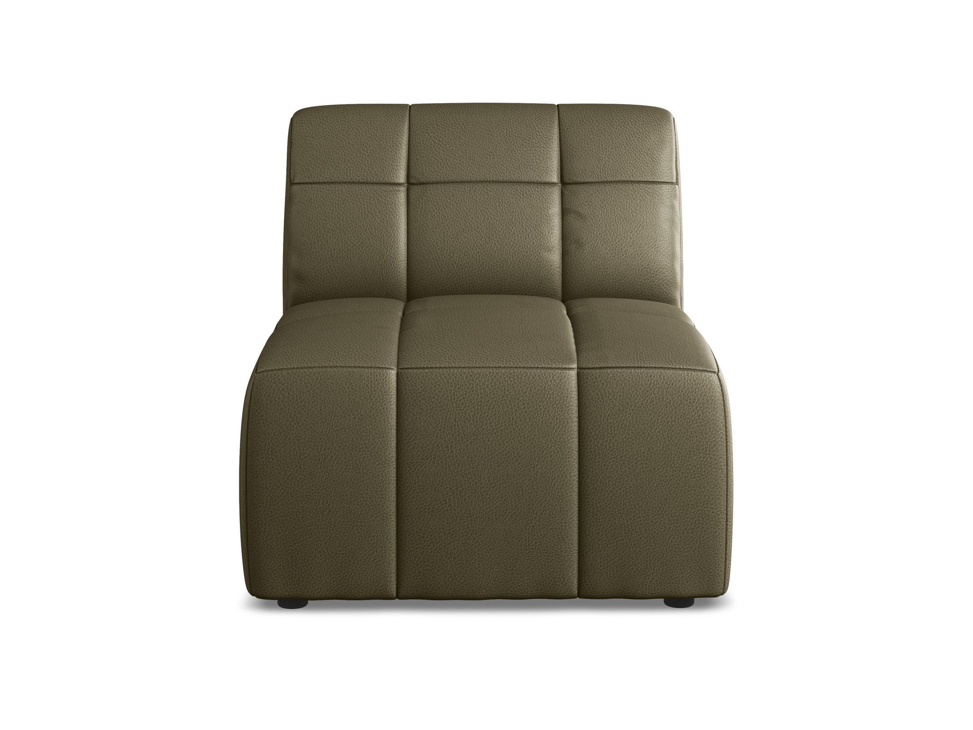 SOFAELEMENT Kunstleder Grün - Schwarz/Olivgrün, Holzwerkstoff/Kunststoff (75/77/90cm) - Makamii