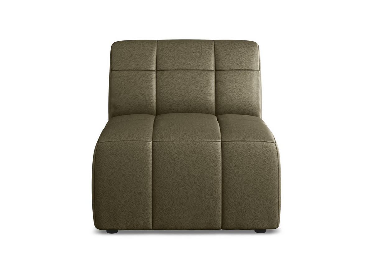 SOFAELEMENT Kunstleder Grün - Schwarz/Olivgrün, Holzwerkstoff/Kunststoff (75/77/90cm) - Makamii