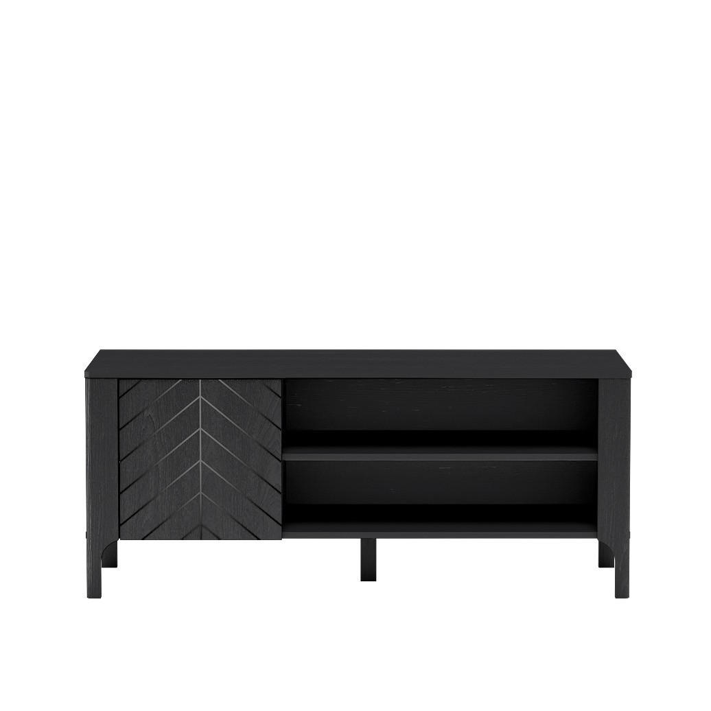 LOWBOARD ALICANTE 135/57/40,5 cm, Schwarz - Schwarz, Holzwerkstoff (135/57/40.5cm) - MASSENO