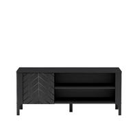 LOWBOARD ALICANTE 135/57/40,5 cm, Schwarz - Schwarz, Holzwerkstoff (135/57/40.5cm) - MASSENO