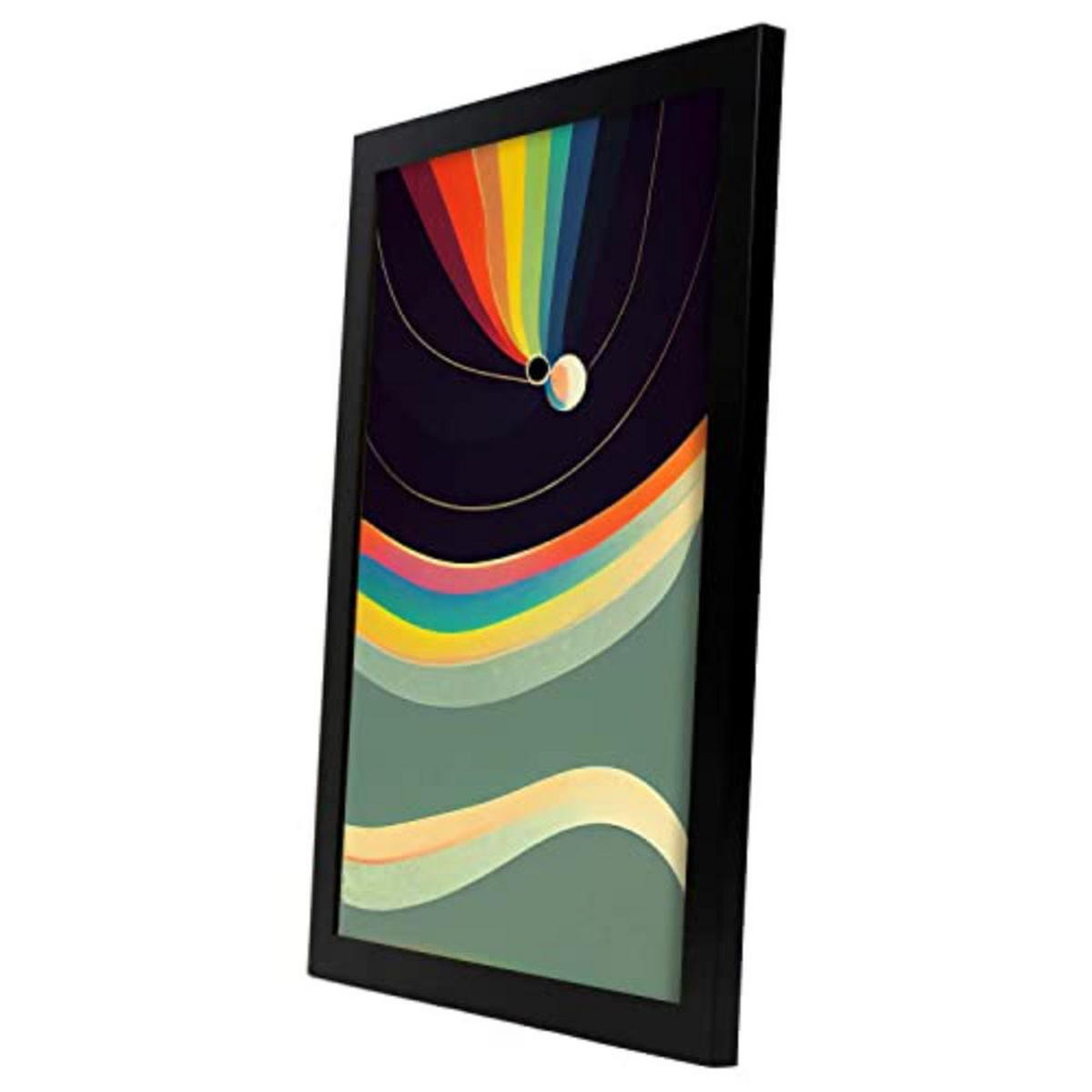 POSTER Set mit 4 Abstrakt Kugel Moderne Galaxien A3 Schwarzer Rahmen - Schwarz, Papier (29.7/3cm) - Nacnic