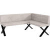 ECKBANK TONI_X - Beige, Textil (128/168cm) - Meblini