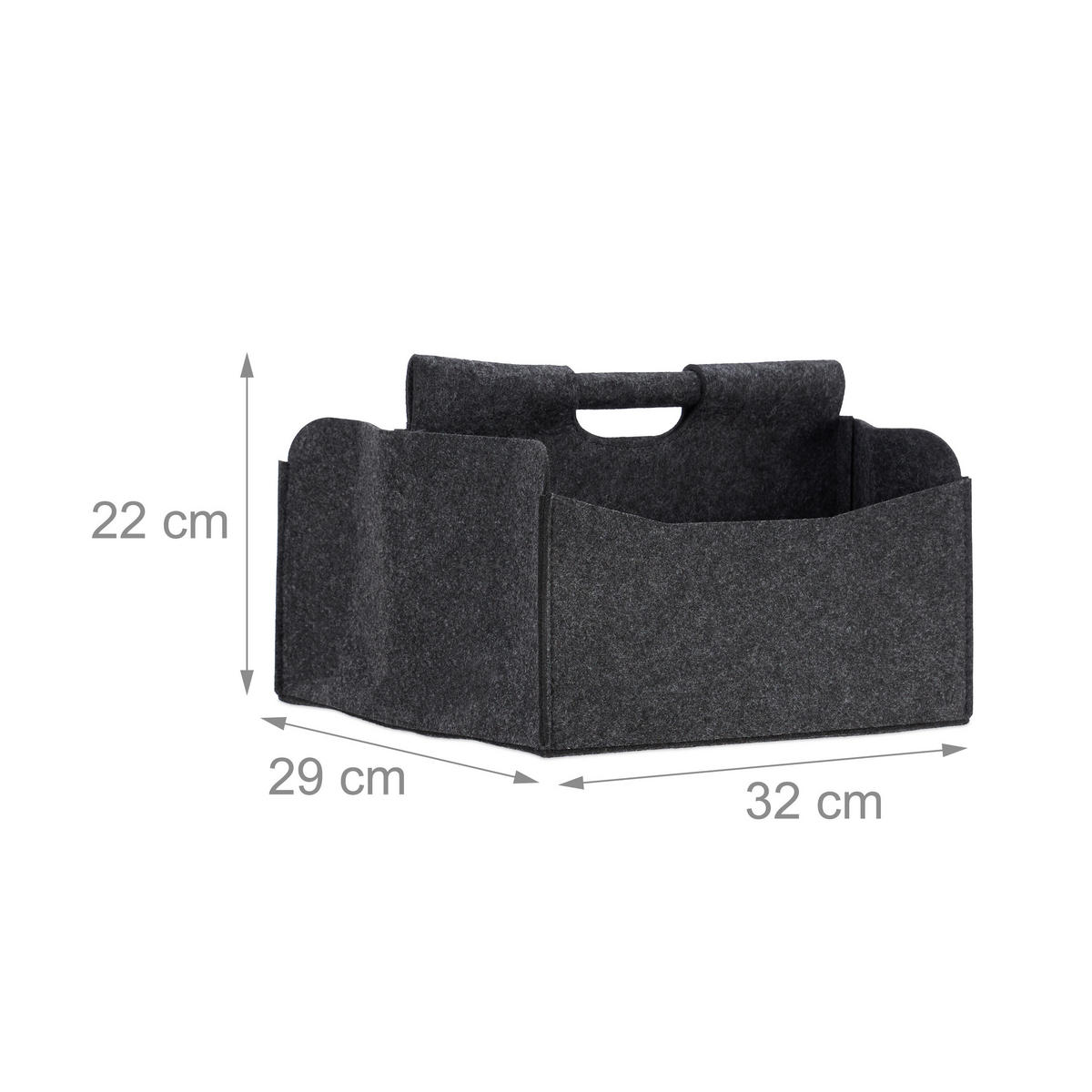 ZEITUNGSKORB - Anthrazit, Textil (32/22/29cm) - Relaxdays