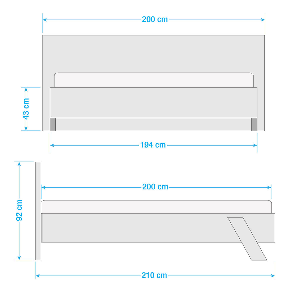 MASSIVHOLZBETT - Eiche massiv - Eichefarben/Braun, Holz (180/200cm) - home24