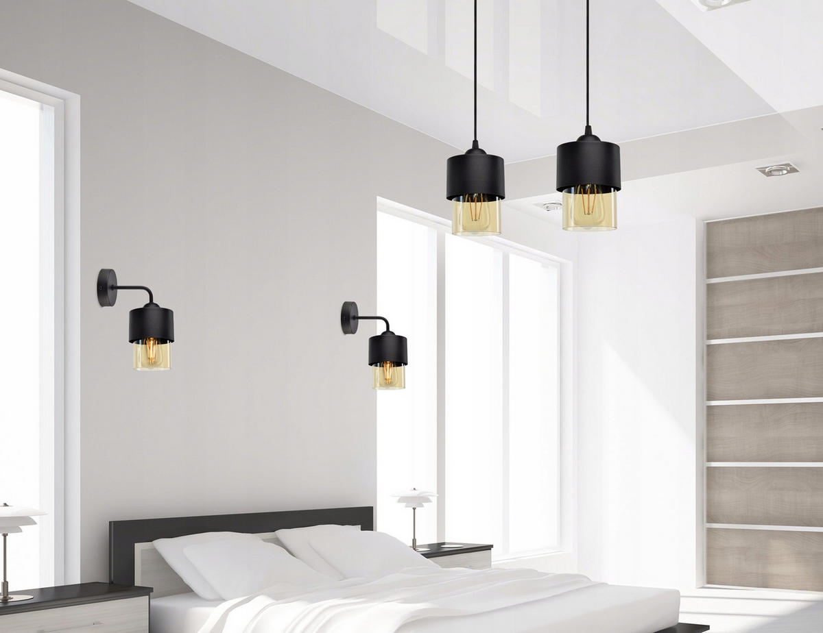 PENDELLEUCHTE Hege - Transparent/Schwarz, Glas/Metall (12/35/80cm) - kiki design