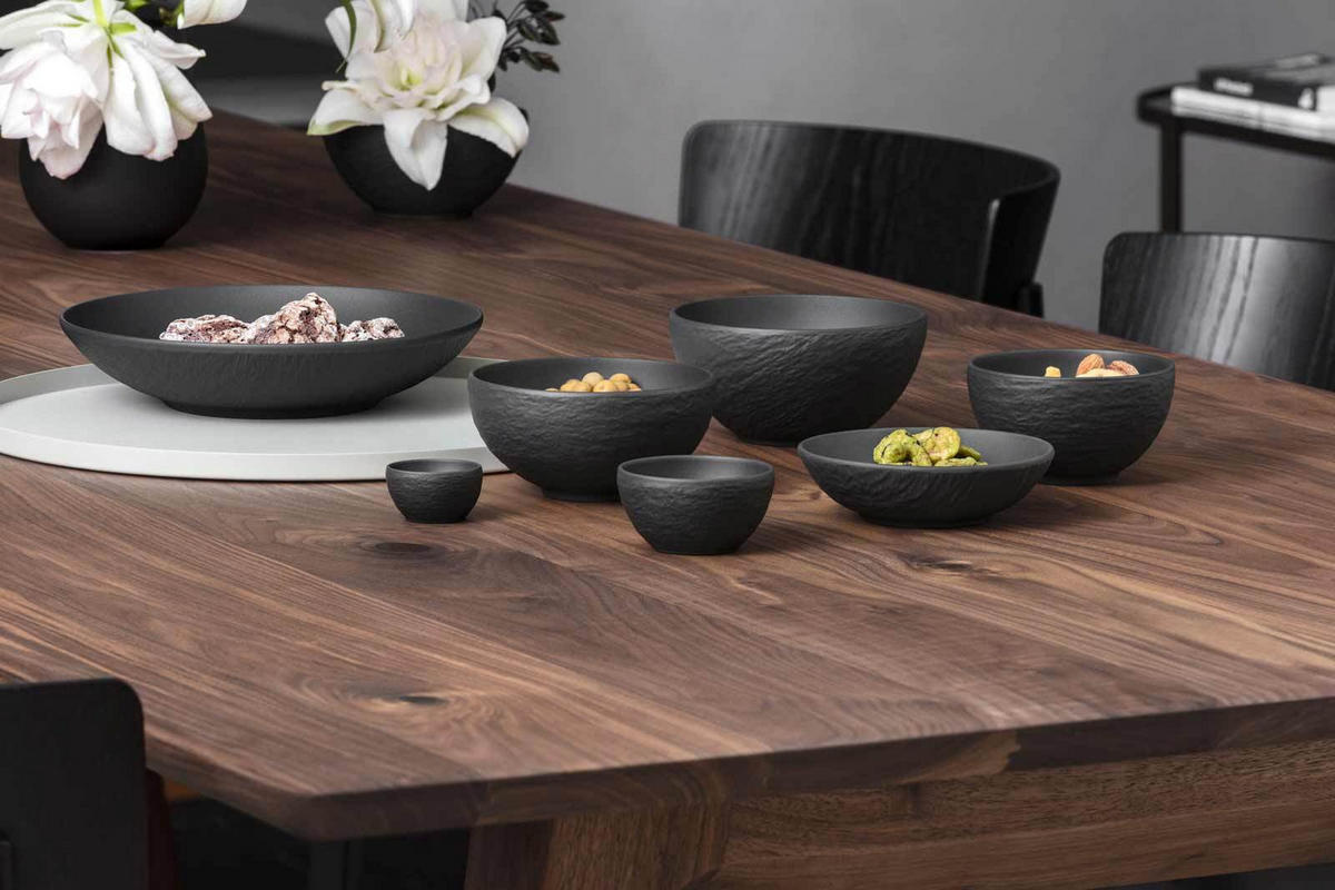 EIERBECHER Manufacture Rock schwarz ø 4,8 cm 6er Set - Schwarz, Keramik (4.8/2.7/4.8cm) - Villeroy & Boch